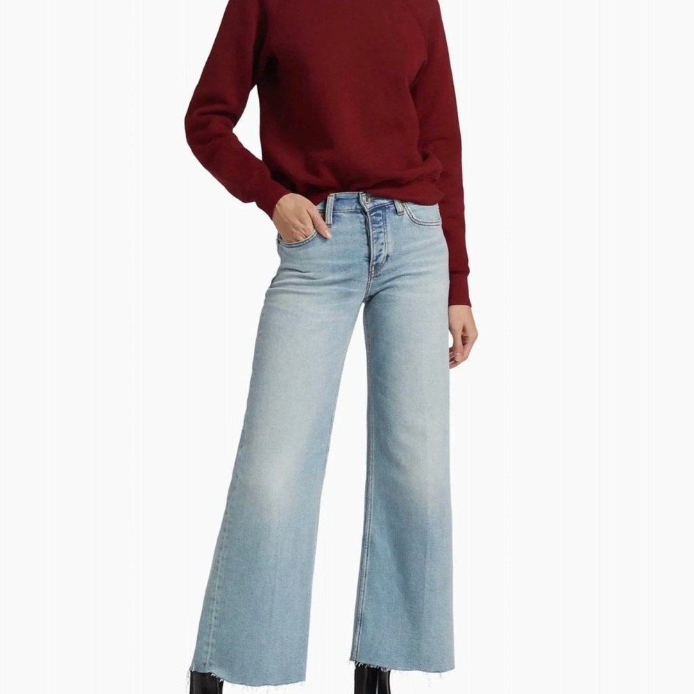 Re/Done - Mid-rise Stretch Wide-leg Crop Jeans